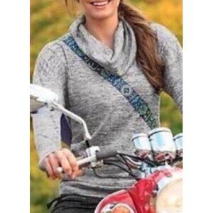 Athleta Batwing & Robin Cowl-Neck Sweatshirt Style #918996 - Marled Gray - S